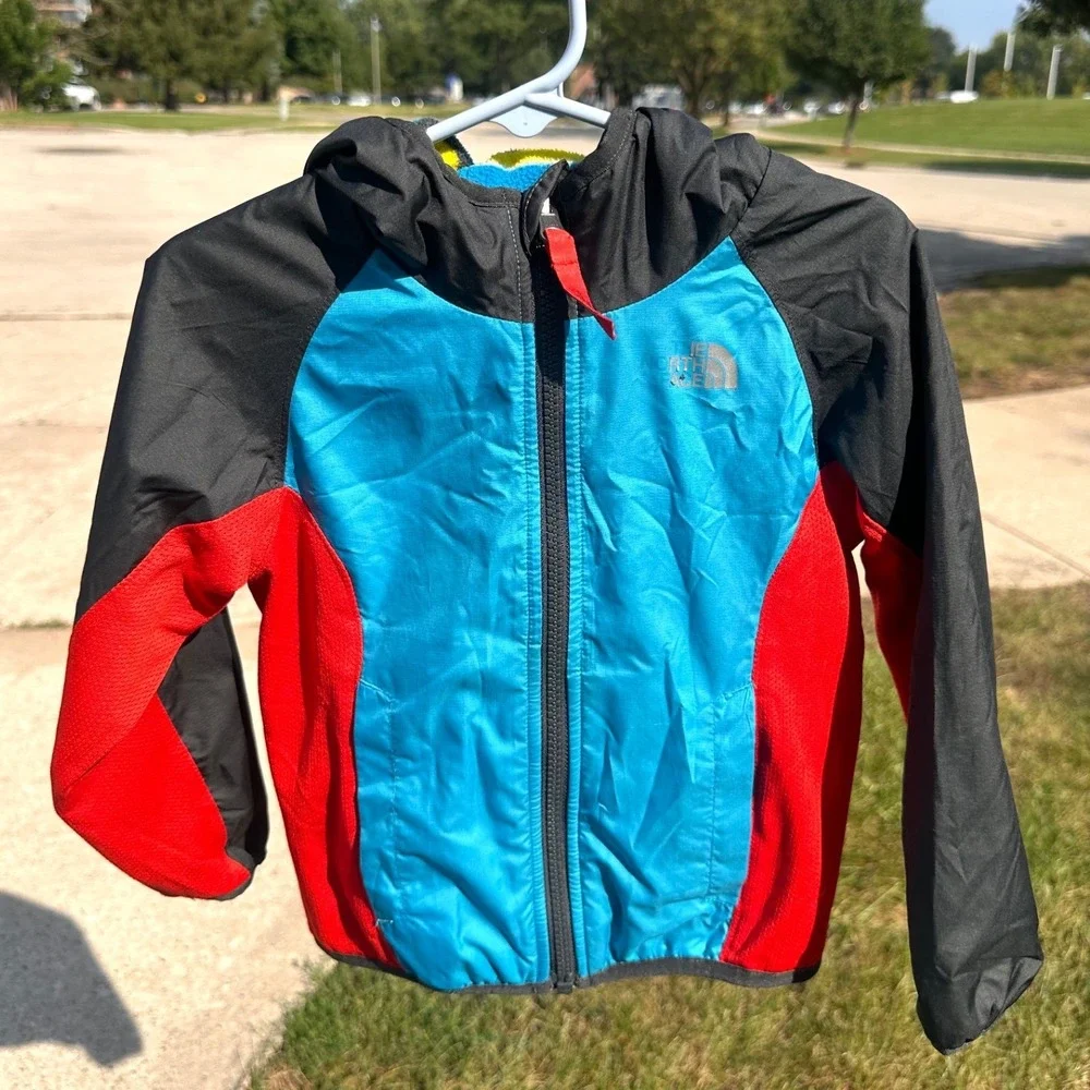 The North Face Kids Reversible Hooded Windbreaker Fleece Lined Jacket Size 3T